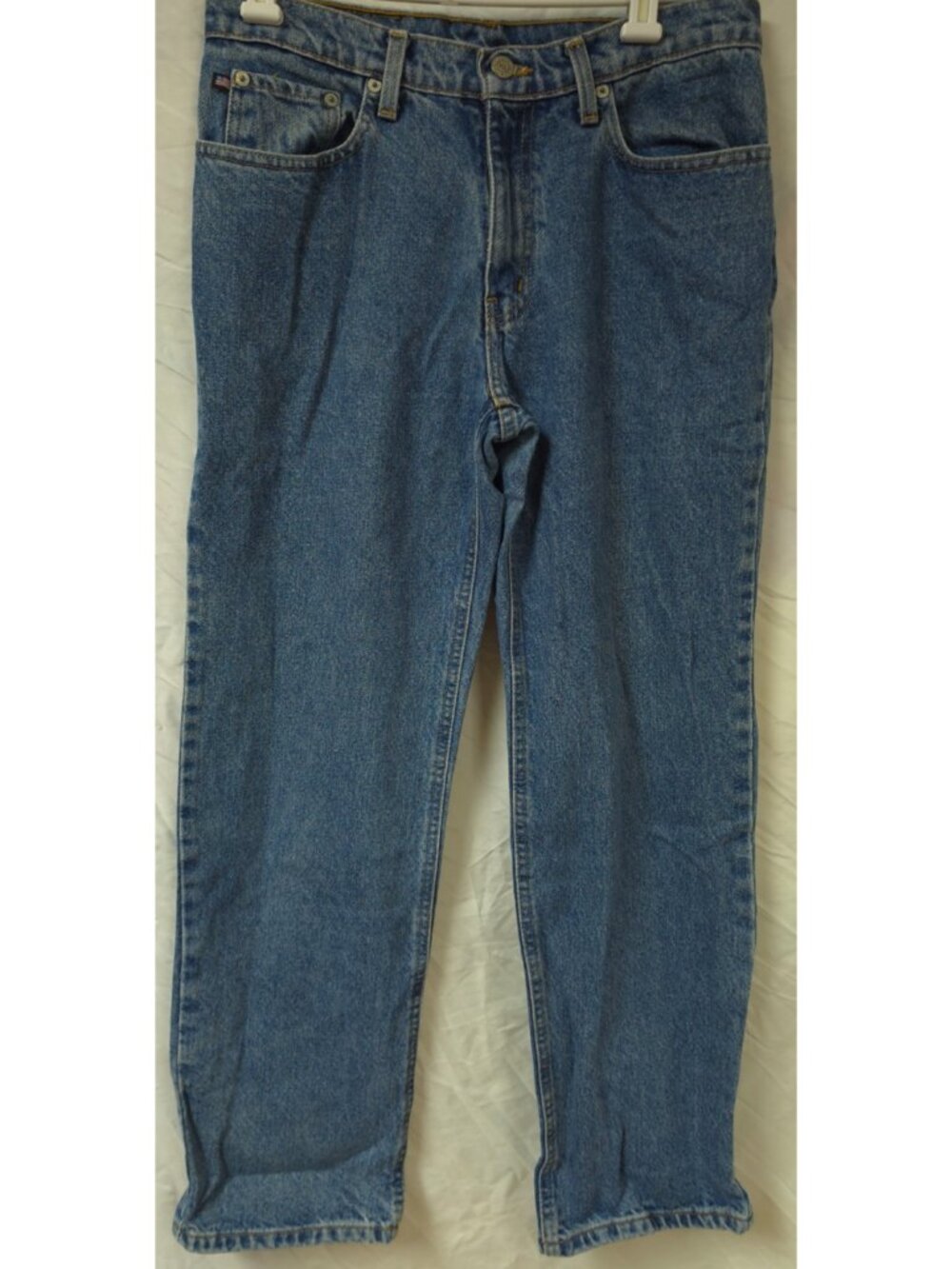 Polo Jeans Co Ralph Lauren Women's Sz 6x29 (30x29) Flag Patch Logo Jeans Vtg Y2K